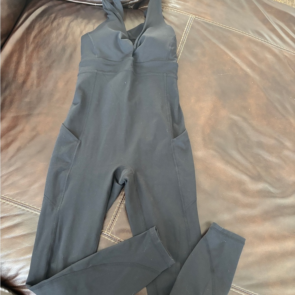 Fabletics Black One-Piece Active Jumpsuit with Supportive Straps size small